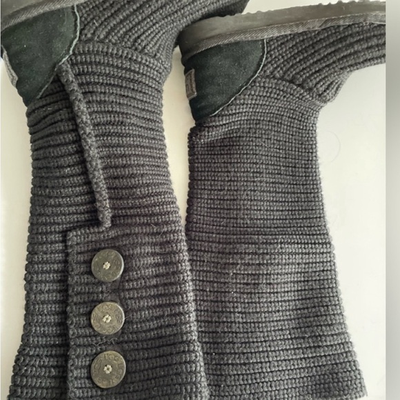 Sz 9 Classic Cardy Cardi sweater boots black moccasin style winter boot lounge - Picture 2 of 5
